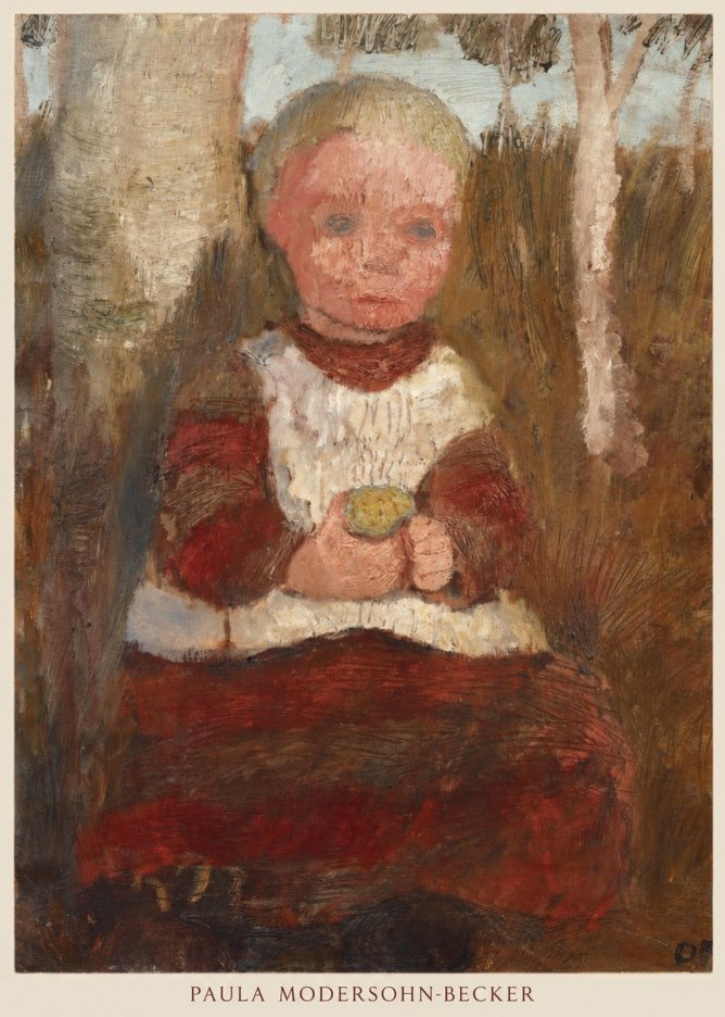 Paula Modersohn-Becker Sitzendes Kind an Einer Birke (Kind Mit Frucht) No6 - Juliste
