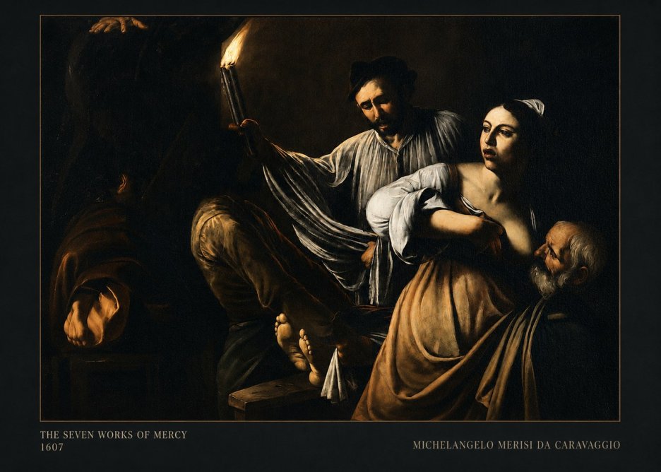 Michelangelo Merisi da Caravaggio The Seven Works of Mercy III No5 - Juliste