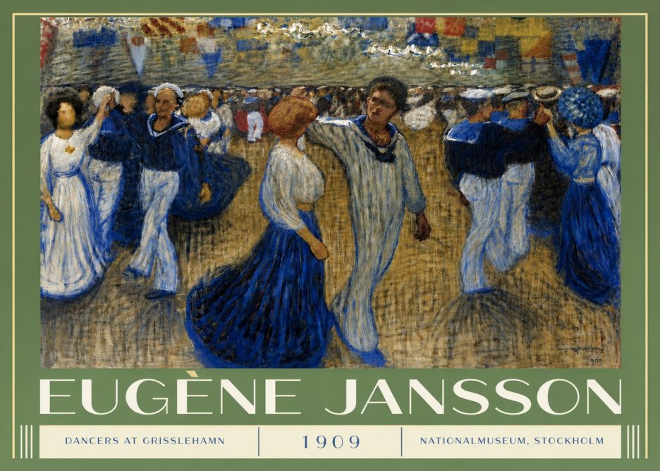 Eugène Jansson Dancers at Grisslehamn No5 - Juliste