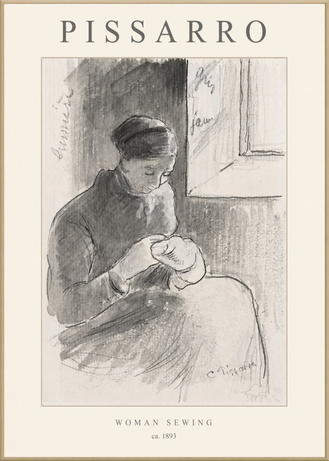 Pissarro Woman Sewing No1 - Juliste