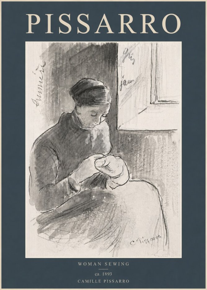 Pissarro Woman Sewing No2 - Juliste
