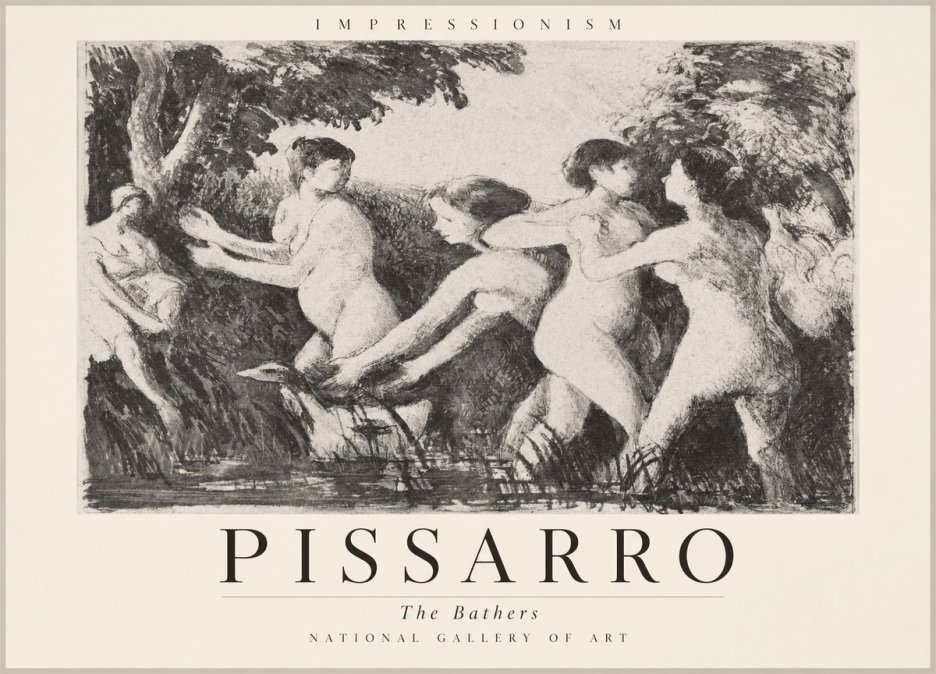 Pissarro The Bathers No2 - Juliste