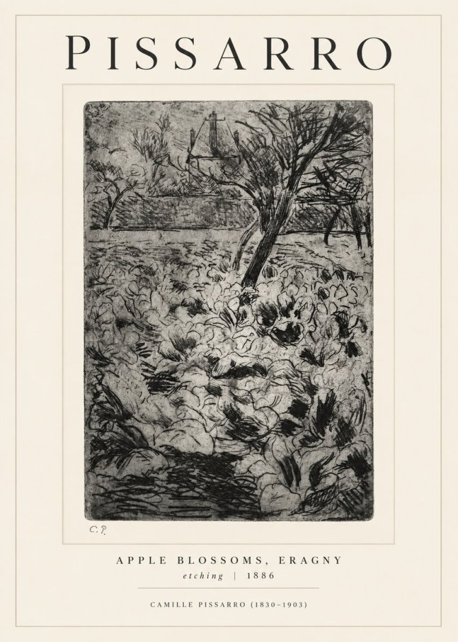 Pissarro Apple Blossoms, Eragny No1 - Juliste
