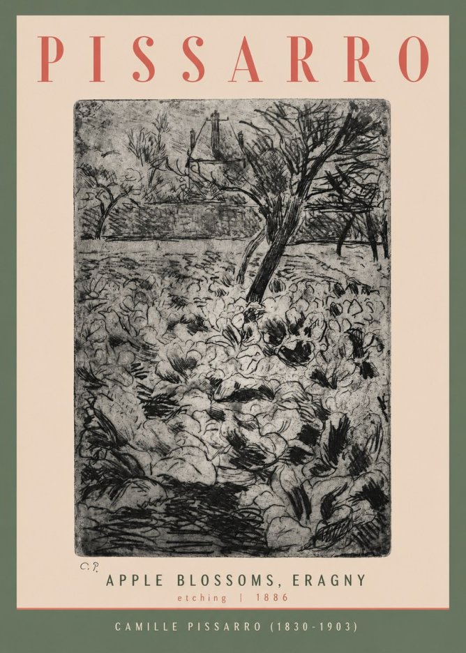 Pissarro Apple Blossoms, Eragny No2 - Juliste