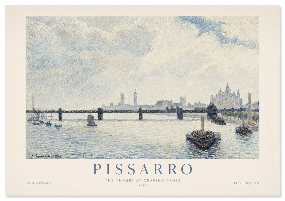 Pissarro The Thames at Charing Cross No1 - Juliste
