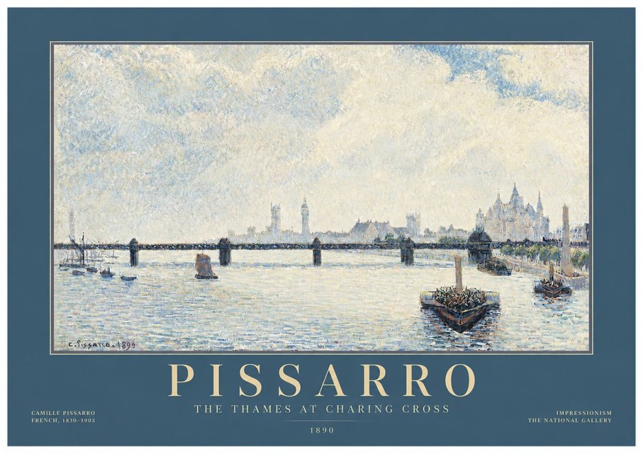 Pissarro The Thames at Charing Cross No2 - Juliste