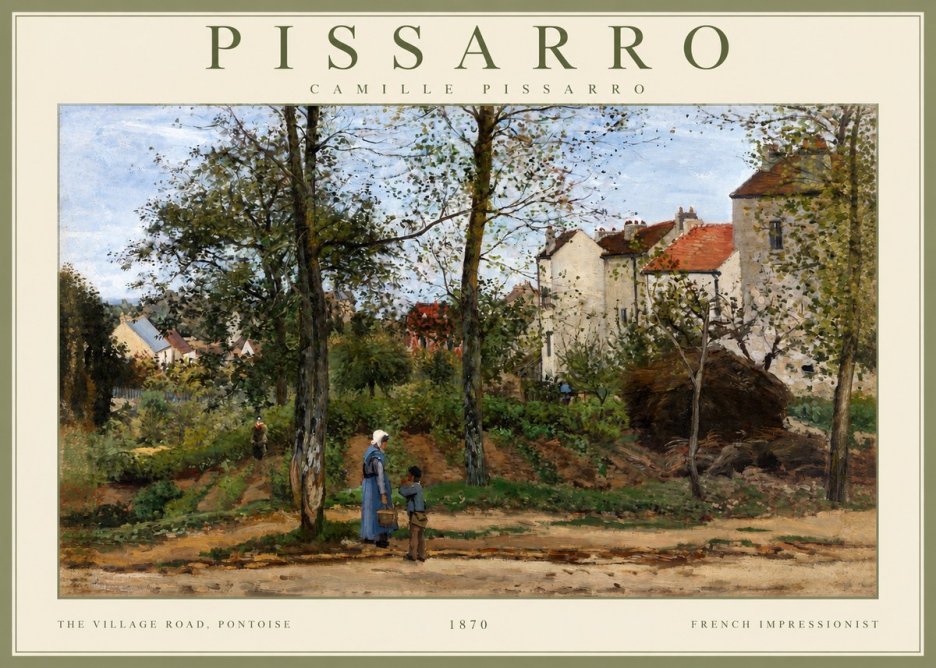 Pissarro The Village Road, Pontoise No2 - Juliste