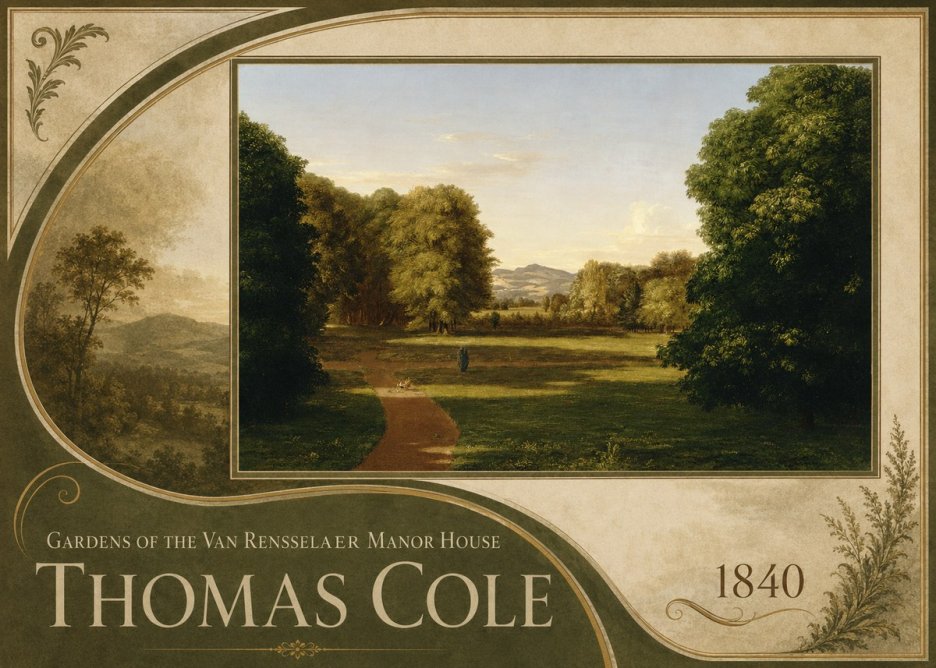 Thomas Cole Gardens of the Van Rensselaer Manor House No3 - Juliste