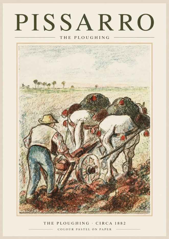 Pissarro The Ploughing No1 - Juliste