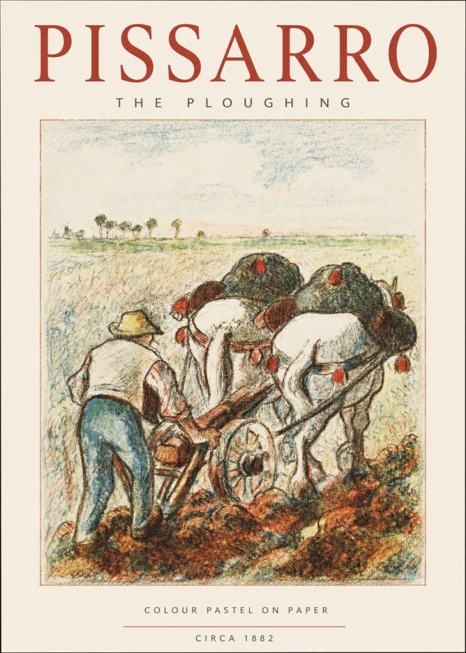 Pissarro The Ploughing No2 - Juliste