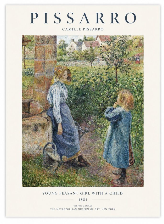 Pissarro Young Peasant Girl with a Child No1 - Juliste