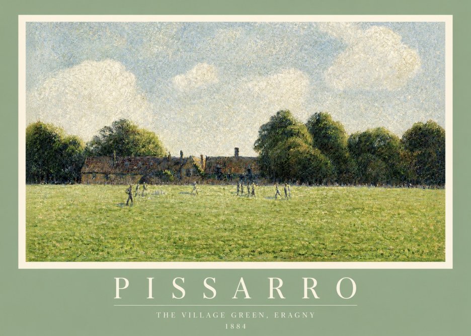 Pissarro The Village Green, Eragny No2 - Juliste