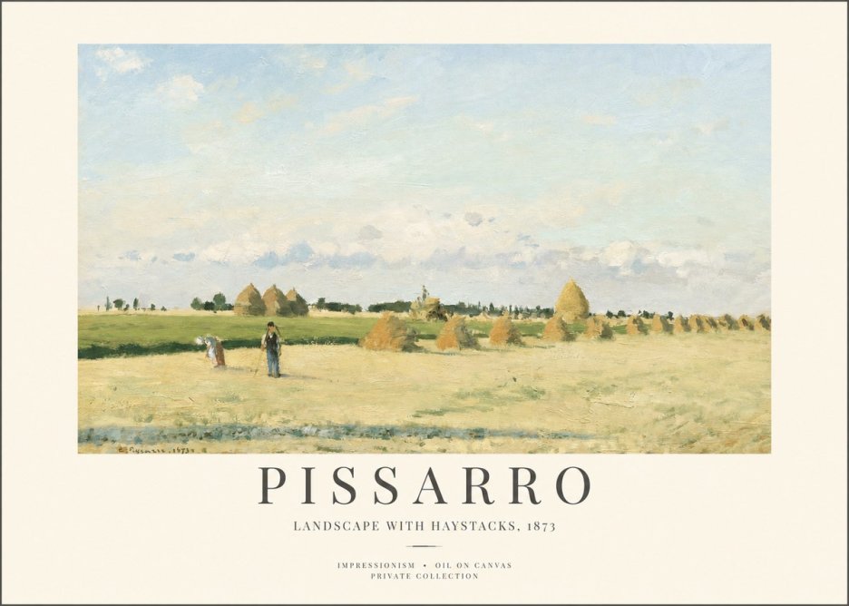Pissarro Landscape with Haystacks, 1873 No1 - Juliste