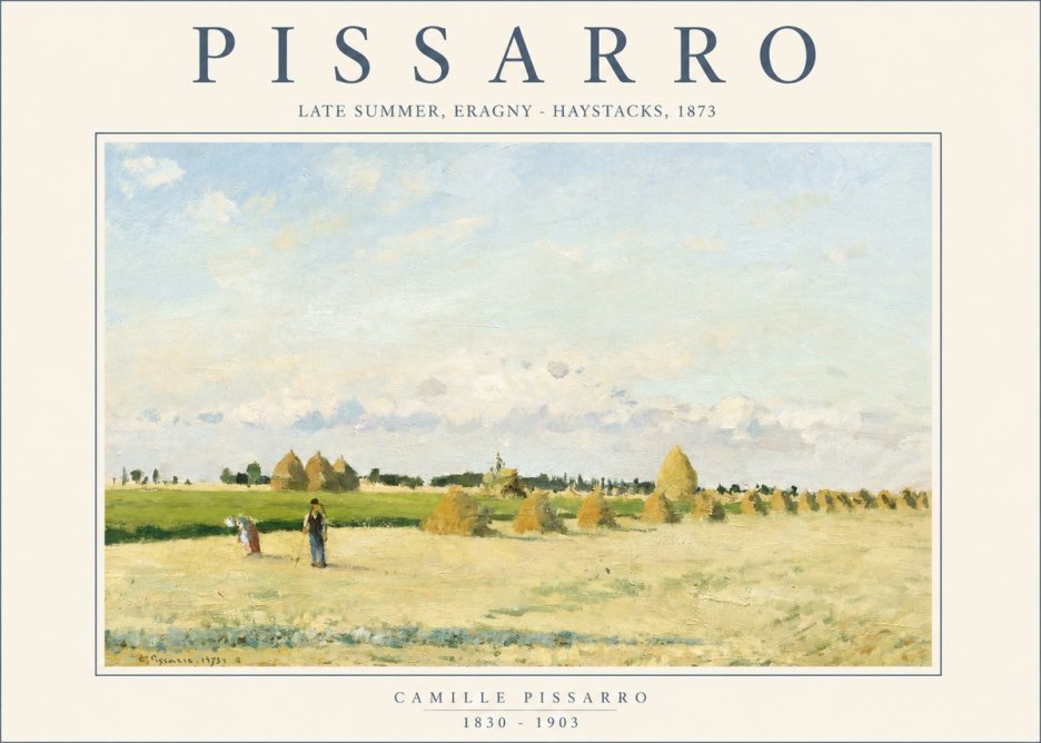 Pissarro Landscape with Haystacks, 1873 No2 - Juliste