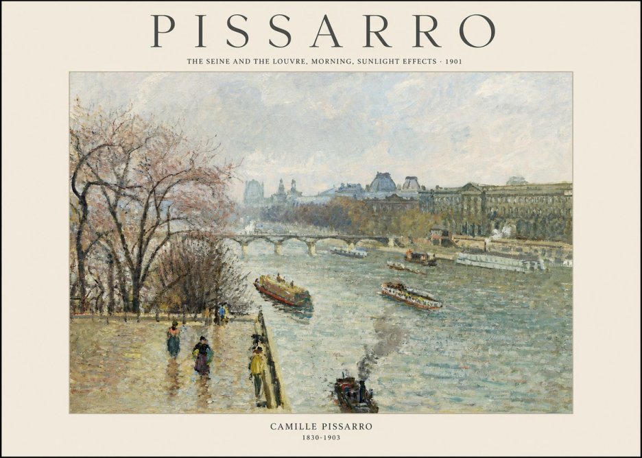 Pissarro The Seine and the Louvre, Morning, Sunlight Effects - 1901 No1 - Juliste