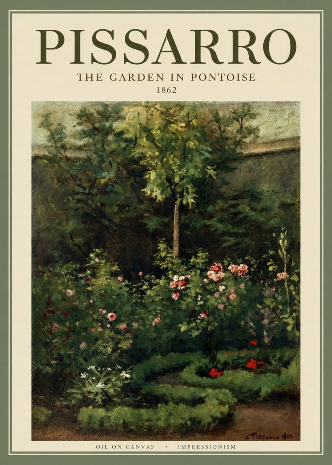Pissarro The Garden in Pontoise No2 - Juliste