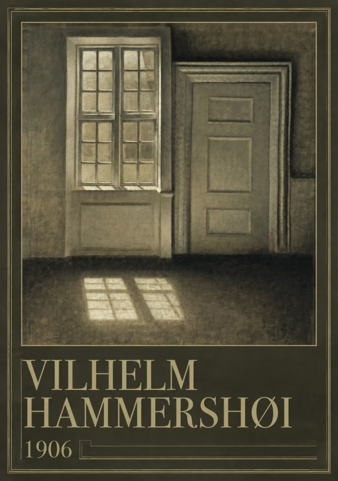 Vilhelm Hammershøi Interior. Sunlight on the Floor No4 - Juliste
