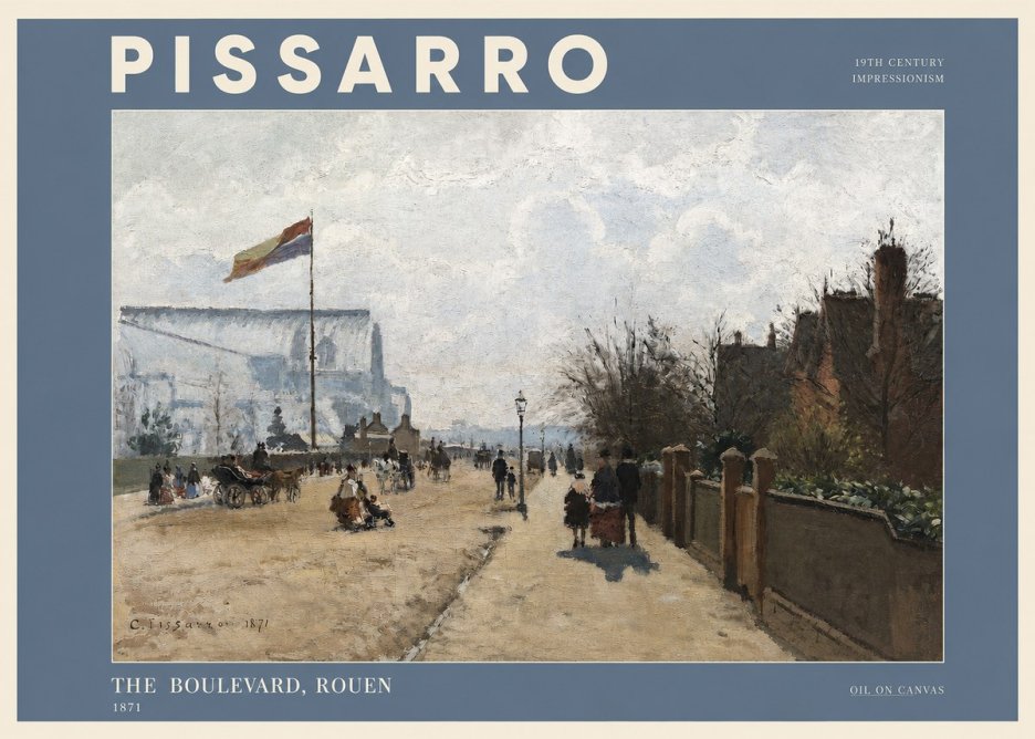 Pissarro The Boulevard, Rouen No2 - Juliste