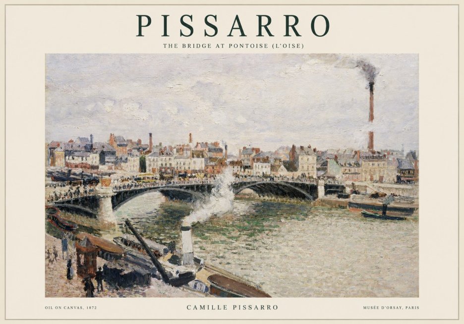 Pissarro The Bridge at Pontoise (L'oise) No1 - Juliste