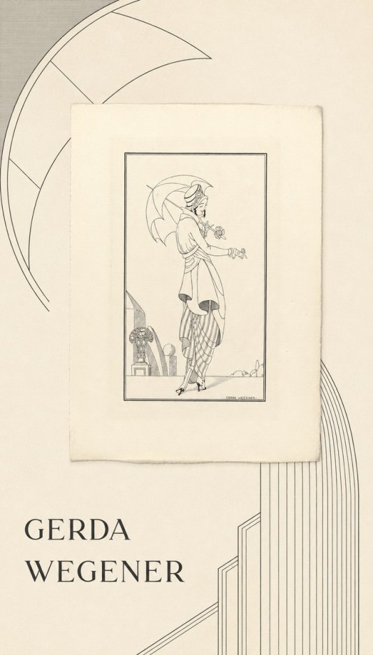 Gerda Wegener Elegant Figure with Parasol No5 - Juliste