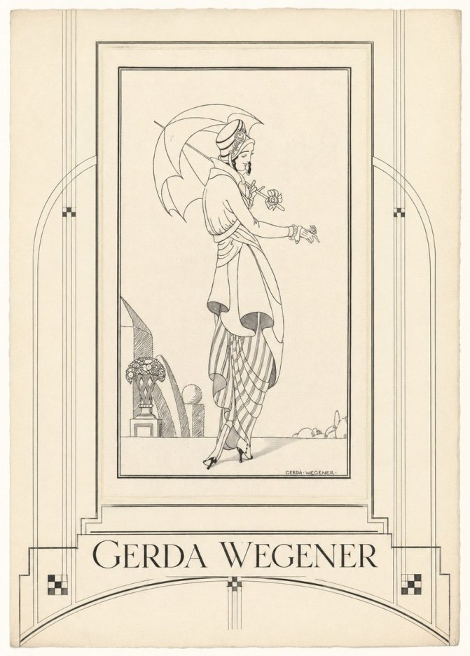 Gerda Wegener Elegant Figure with Parasol No6 - Juliste