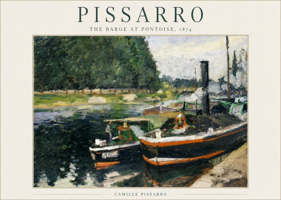 Pissarro The Barge at Pontoise, 1874 No1 - Juliste