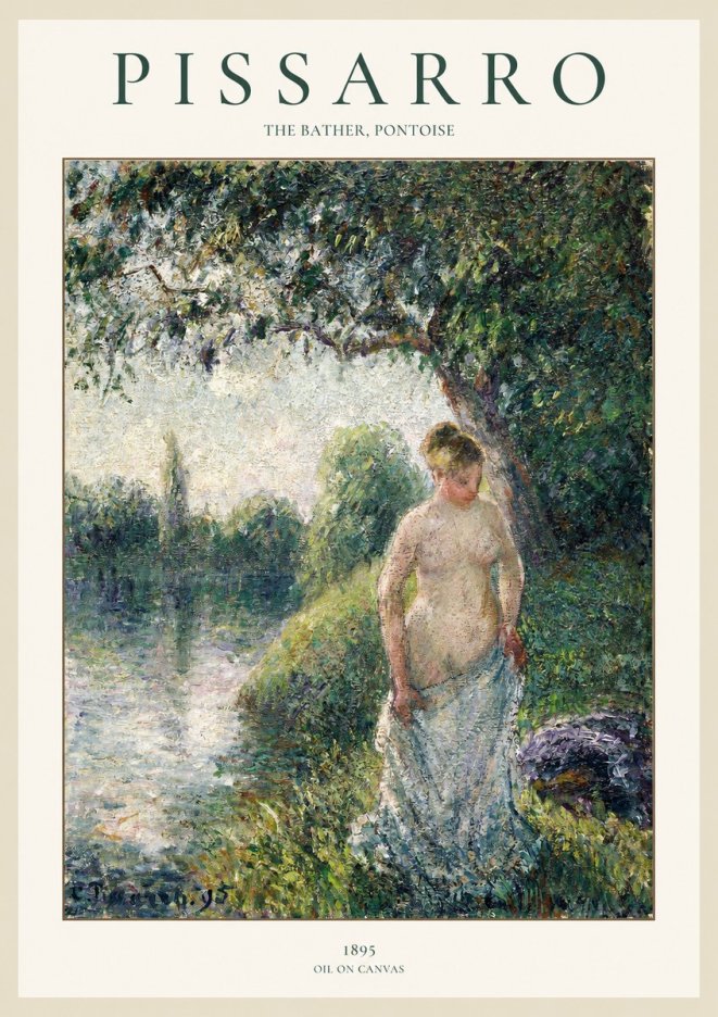 Pissarro The Bather, Pontoise No1 - Juliste