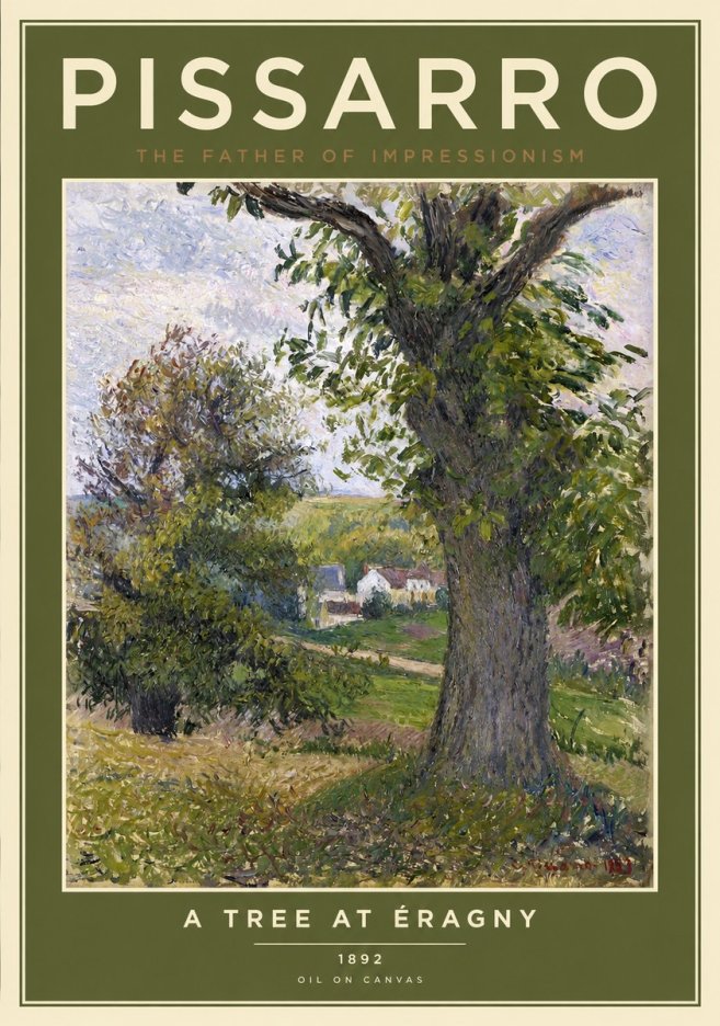 Pissarro The Oak at Éragny No2 - Juliste