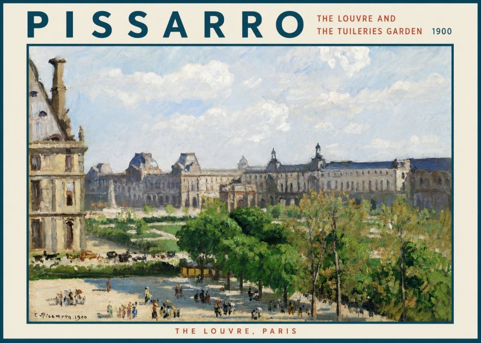 Pissarro The Louvre and the Tuileries Garden No2 - Juliste