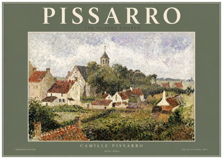 Pissarro French Village Landscape No3 - Juliste