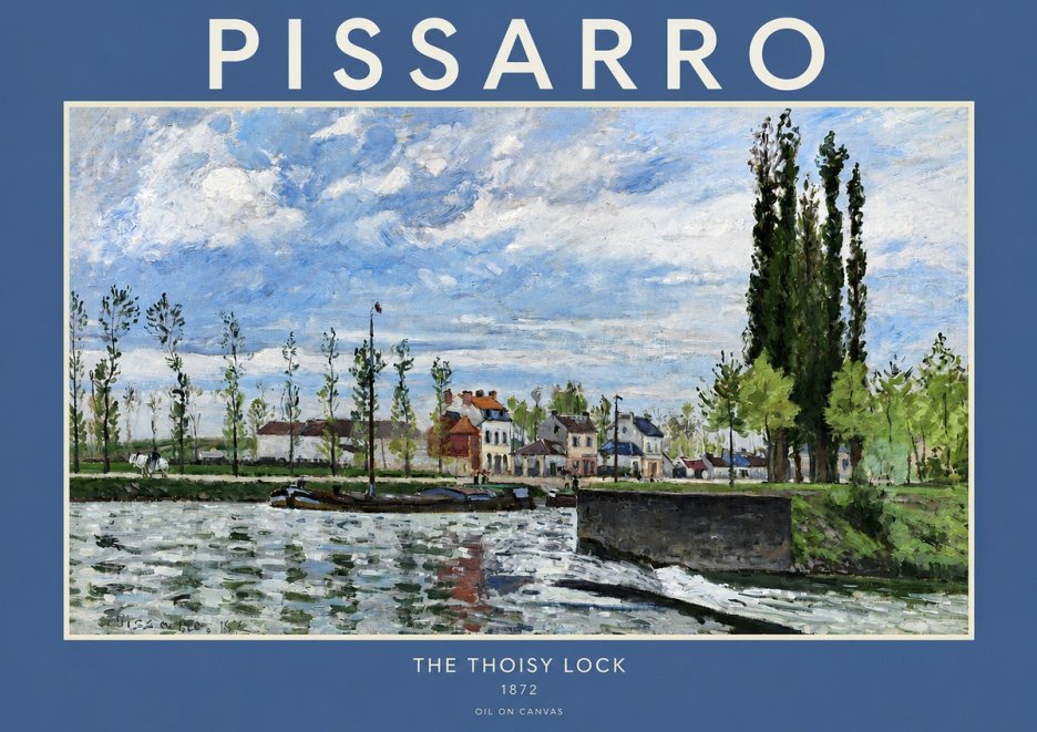 Pissarro The Lock at Pontoise, 1872 No2 - Juliste