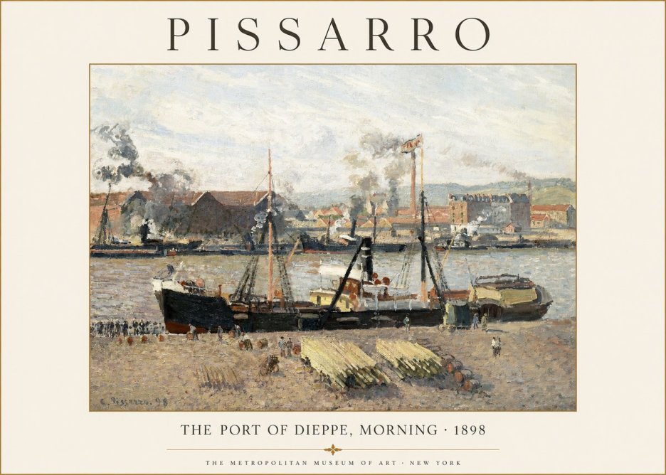 Pissarro The Port of Dieppe, Morning · 1898 No1 - Juliste