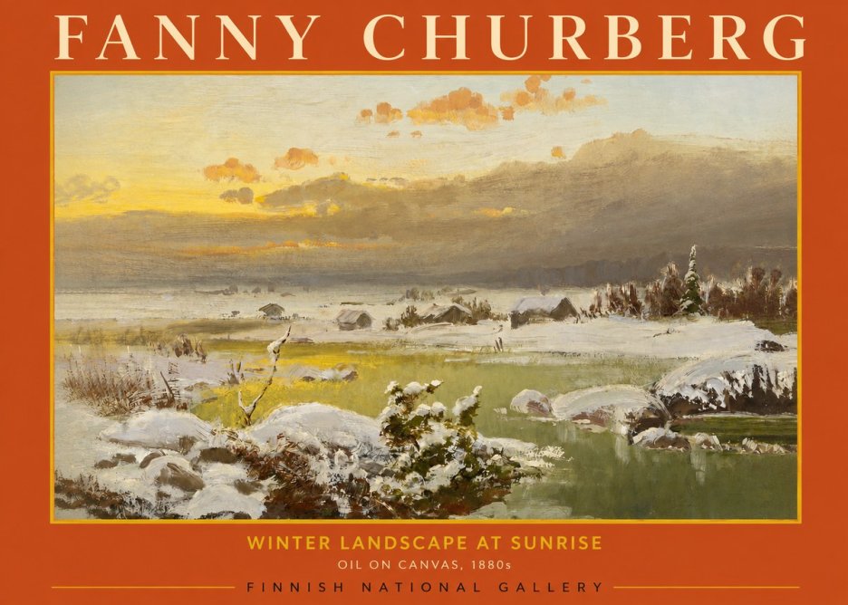 Fanny Churberg Winter Landscape at Sunrise No2 - Juliste