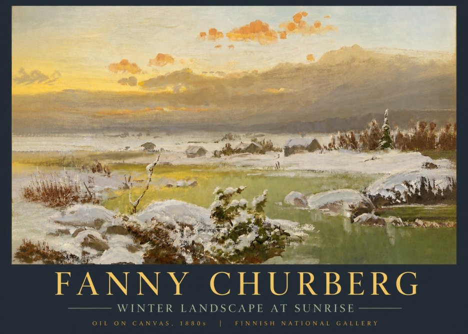 Fanny Churberg Winter Landscape at Sunrise No5 - Juliste