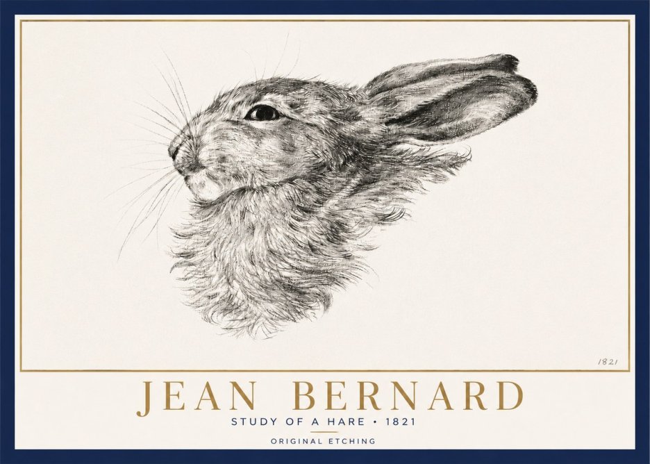 Jean Bernard Study of a Hare No3 - Juliste