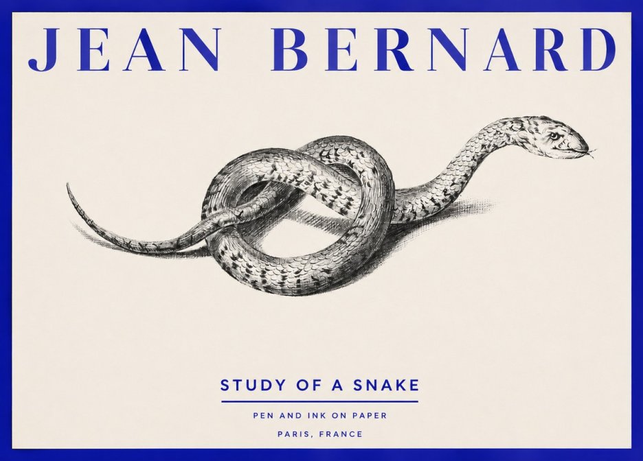 Jean Bernard Study of a Snake No2 - Juliste