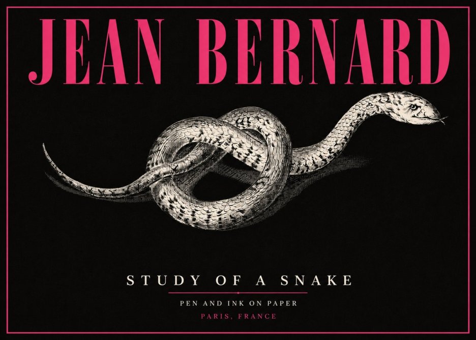 Jean Bernard Study of a Snake No5 - Juliste