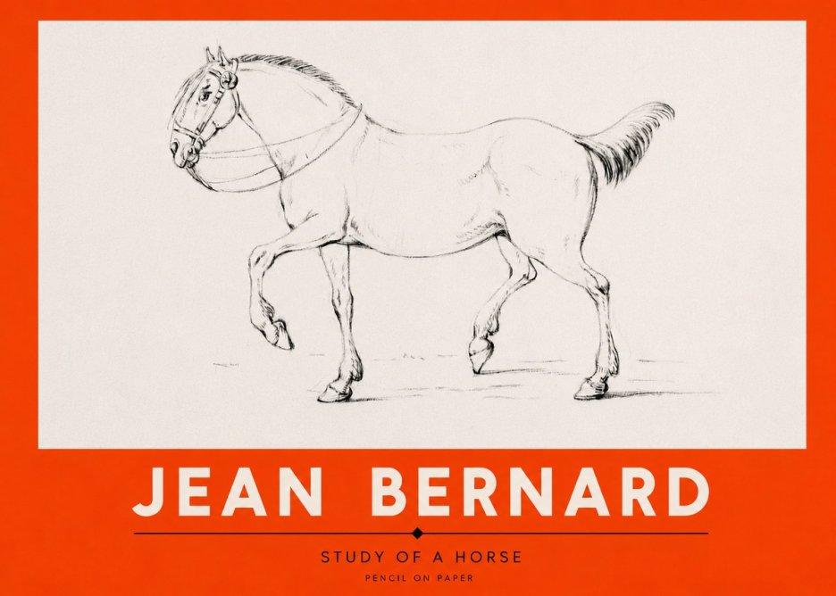 Jean Bernard Study of a Horse XVI No2 - Juliste