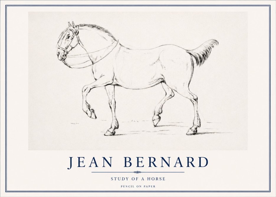 Jean Bernard Study of a Horse XVI No3 - Juliste