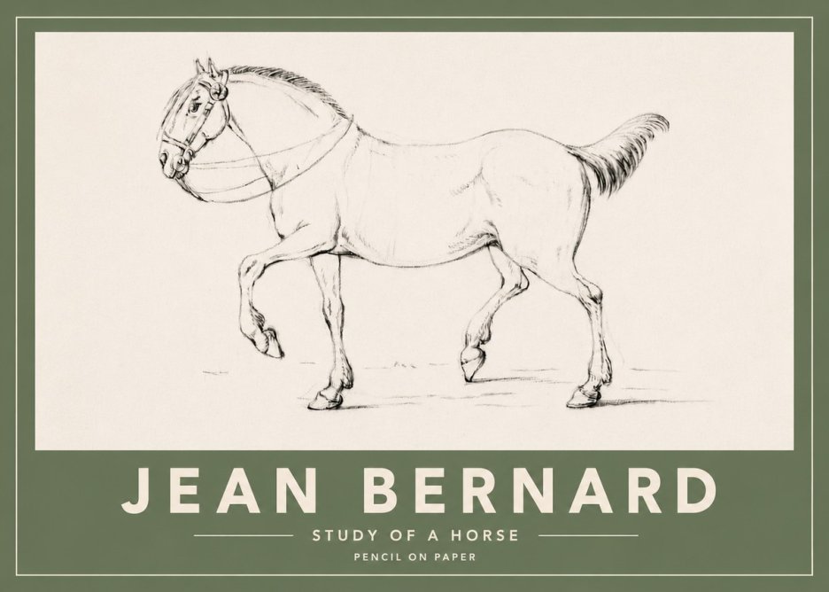 Jean Bernard Study of a Horse XVI No4 - Juliste