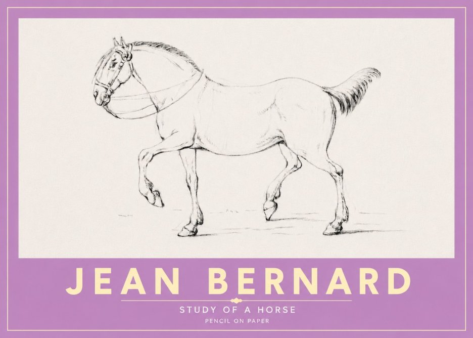 Jean Bernard Study of a Horse XVI No5 - Juliste