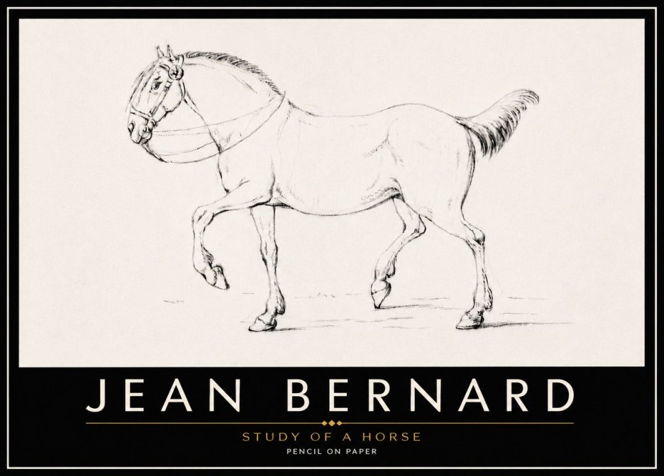 Jean Bernard Study of a Horse XVI No6 - Juliste