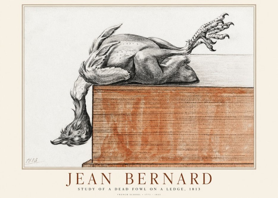 Jean Bernard Study of a Dead Fowl on a Ledge, 1813 No1 - Juliste