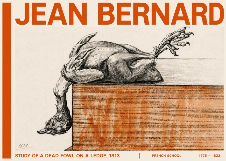 Jean Bernard Study of a Dead Fowl on a Ledge, 1813 No4 - Juliste