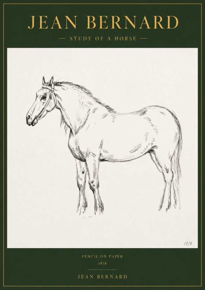 Jean Bernard Study of a Horse XVII No3 - Juliste