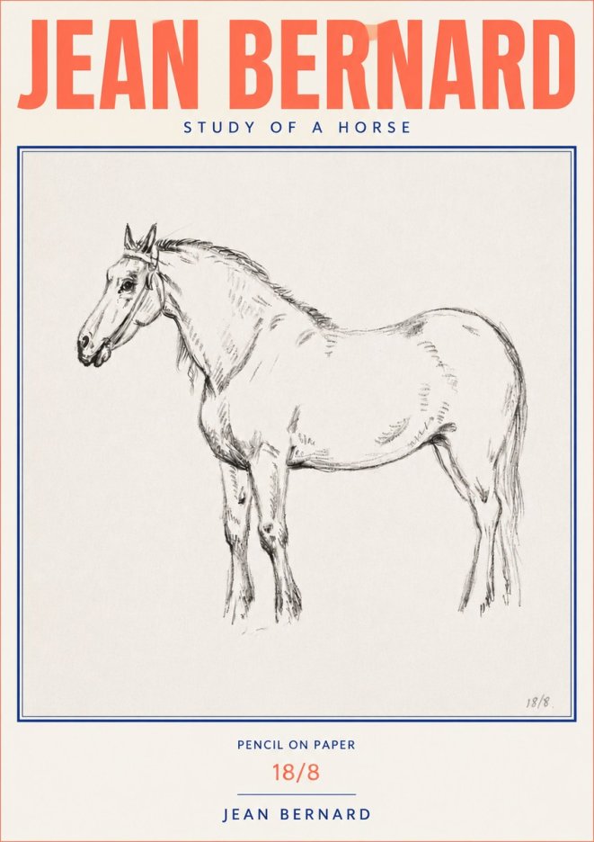 Jean Bernard Study of a Horse XVII No4 - Juliste
