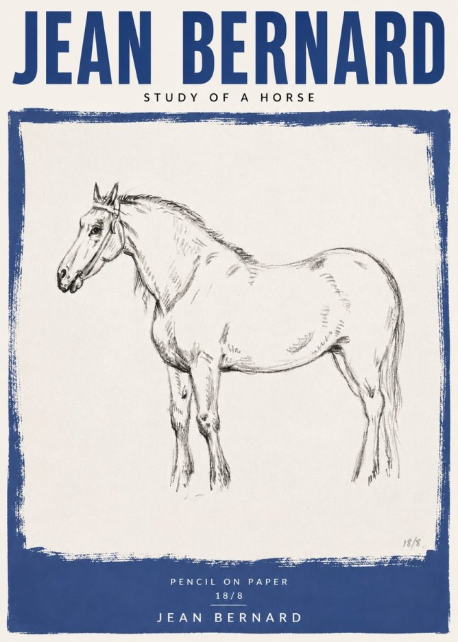 Jean Bernard Study of a Horse XVII No5 - Juliste