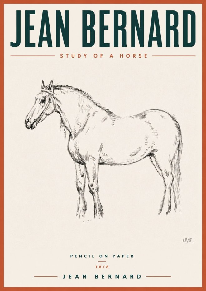 Jean Bernard Study of a Horse XVII No6 - Juliste
