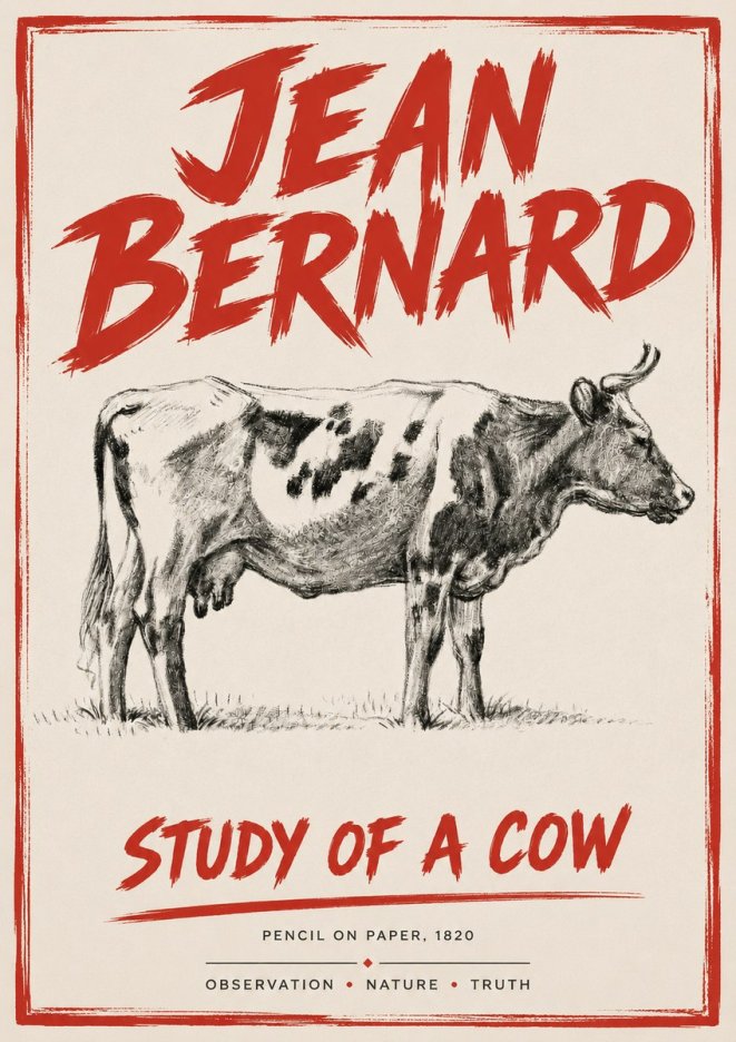 Jean Bernard Study of a Cow XX No4 - Juliste