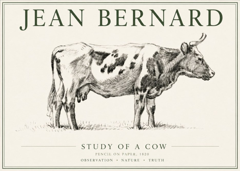 Jean Bernard Study of a Cow XX No6 - Juliste